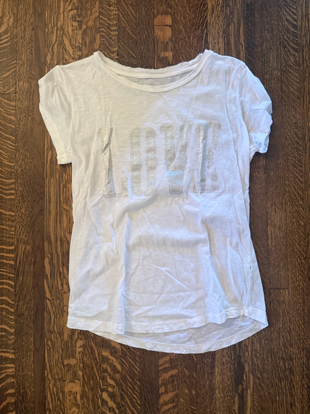 Zadig & Voltaire White Tee with Silver Foil Logo